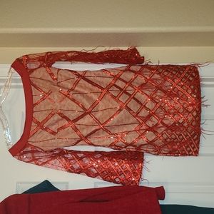 Sequins Red Dress